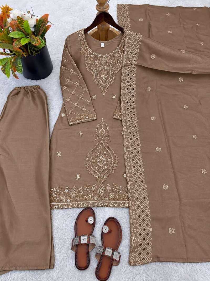 Sr 1727 Gmy Choo Silk With Embroidery Beads Work Sharara Suits